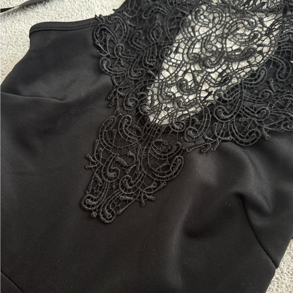 Charlotte Russe Black Backless Dress with Lace Detail - Picture 2 of 5